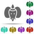 Ganesha in multi color style icon. Simple glyph, flat vector of world religiosity icons for ui and ux, website or mobile