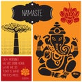 Ganesha namaste buddhism vector