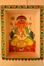 Ganesha painting. City Palace. Udaipur. Rajasthan. India