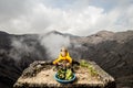 Ganesha statue at the crater of the Bromo volcano  indonesia Royalty Free Stock Photo