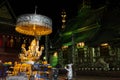 Illuminated Ganesha and Buddhist silver temple