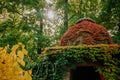 Ganesha temple, hinduism religion. Indian traditional exterior, autumn nature