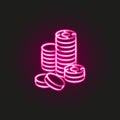 gang, criminal, casino, chip neon style icon. Simple thin line, outline of mafia icons for ui and ux, website or mobile