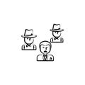 gang, criminal, godfather, mafia icon. Element of crime icon for mobile concept and web apps. Hand drawn gang, criminal, godfather