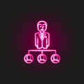 gang, criminal, godfather, Mafioso neon style icon. Simple thin line, outline of mafia icons for ui and ux, website or