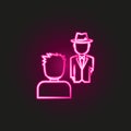 gang, criminal, gun, mafia neon style icon. Simple thin line, outline of mafia icons for ui and ux, website or mobile