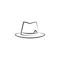 gang, criminal, hat, mafia icon. Element of crime icon for mobile concept and web apps. Hand drawn gang, criminal, hat, mafia icon