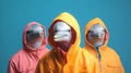 Gang family of Dolphin in vibrant bright fashionable outfits, commercial