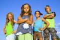 Gang of four kids Royalty Free Stock Photo