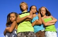 Gang of four serious kids Royalty Free Stock Photo