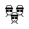 Black solid icon for Gang, smattering and clique