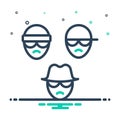 Mix icon for Gang, troop and criminal Royalty Free Stock Photo