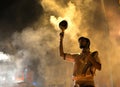 Ganga Aarti Ceremony in Varanasi Royalty Free Stock Photo