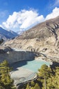 Gangapurna lake in Himalaya mountains, Nepal Royalty Free Stock Photo