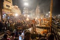 Ganges Aarti ceremony, Varanasi Royalty Free Stock Photo