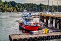 Ganges, BC - August 24, 2019: Canadian Coast Guard patrol vessel in the Ganges marina on Salt Spring Island BC