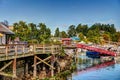 Ganges, BC - August 24, 2019: Pleasure boats in the Ganges marina on Salt Spring Island BC