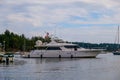 Ganges, BC - August 24, 2019: Pleasure boats in the Ganges marina on Salt Spring Island BC