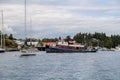 Ganges, BC - August 24, 2019: Pleasure boats in the Ganges marina on Salt Spring Island BC