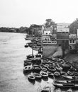 Ganges river aerial view in Varanasi, India Royalty Free Stock Photo