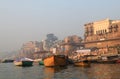 Ganges river ghat Varanasi India Royalty Free Stock Photo