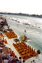 Ganges River Puja Ceremony, India Royalty Free Stock Photo