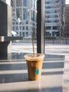 Gangnam, Seoul, South Korea - Blue Bottle Coffee Yeoksam cafe. New Orleans-style Iced Coffee. Royalty Free Stock Photo