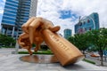 Gangnam style statue in front of coex mall in the Gangnam District in Seoul city