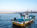 Gangneung, Gangwon province, South Korea - A fishing boat on the Sacheon Harbor in East Coast.