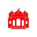 Gangotri lord Ganga temple in red color icon. Gangotri symbol