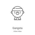 gangsta icon vector from urban tribes collection. Thin line gangsta outline icon vector illustration. Linear symbol for use on web