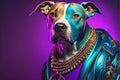 Gangsta pet dog colorful fashion portrait