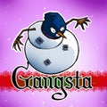 Gangsta Snowman Royalty Free Stock Photo