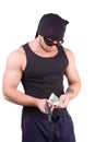 Gangster counting money Royalty Free Stock Photo