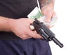 Gangster counting money Royalty Free Stock Photo