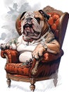 Gangster dog a chair vector illustration for T-shirt designs
