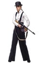 Gangster girl holding thompson machine gun Royalty Free Stock Photo