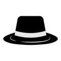 Gangster hat icon on white background. Borsalino or fedora in flat style. Mafia and detective concept. Vector Royalty Free Stock Photo