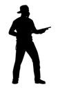 Gangster man with shotgun silhouette vector Royalty Free Stock Photo