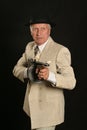 Gangster man in suit with gun Royalty Free Stock Photo