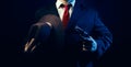 Gangster man in suit with gun. Royalty Free Stock Photo