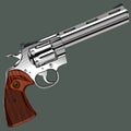 Gangster silver revolver on a gray background