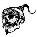 Gangster Skull Mustache Logo Illustration vector