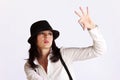 Gangster-style girl with ammo Royalty Free Stock Photo