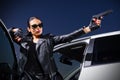 Gangster woman with gun Royalty Free Stock Photo