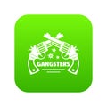 Gangsters icon green vector