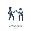 gangsters icon in trendy design style. gangsters icon isolated on white background. gangsters vector icon simple and modern flat