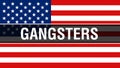Gangsters on a USA flag background, 3D rendering. United States of America flag waving in the wind. Proud American Flag Waving,