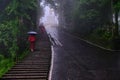 Gangtok, India - 17 June 2022, The way to go to Do Drul Chorten is a buddhist stupa in Gangtok in the Indian state of Sikkim