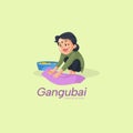 Gangu bai cleaning services vector mascot logo